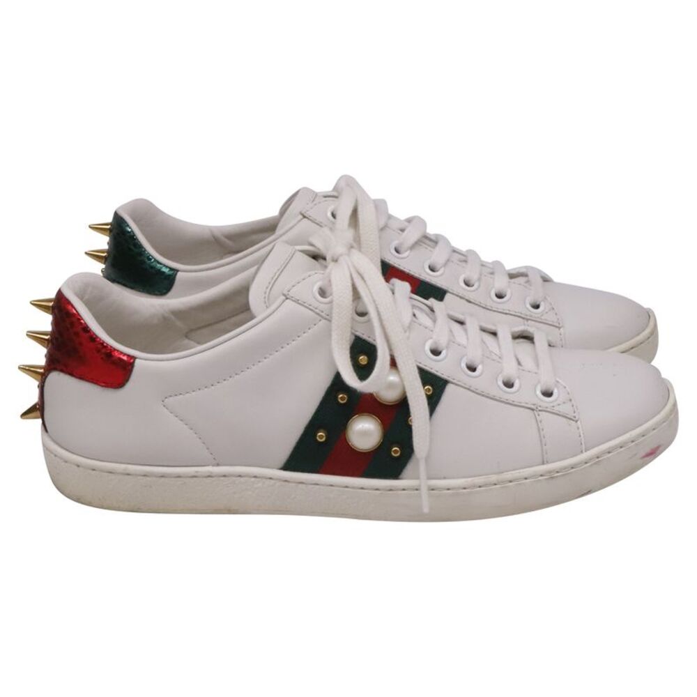 Gucci Low-top Sneakers in White Leather